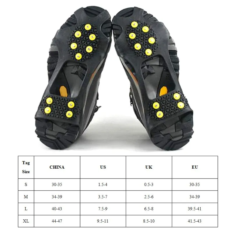 1Pair 10 Studs Anti-Skid Snow Ice Gripper