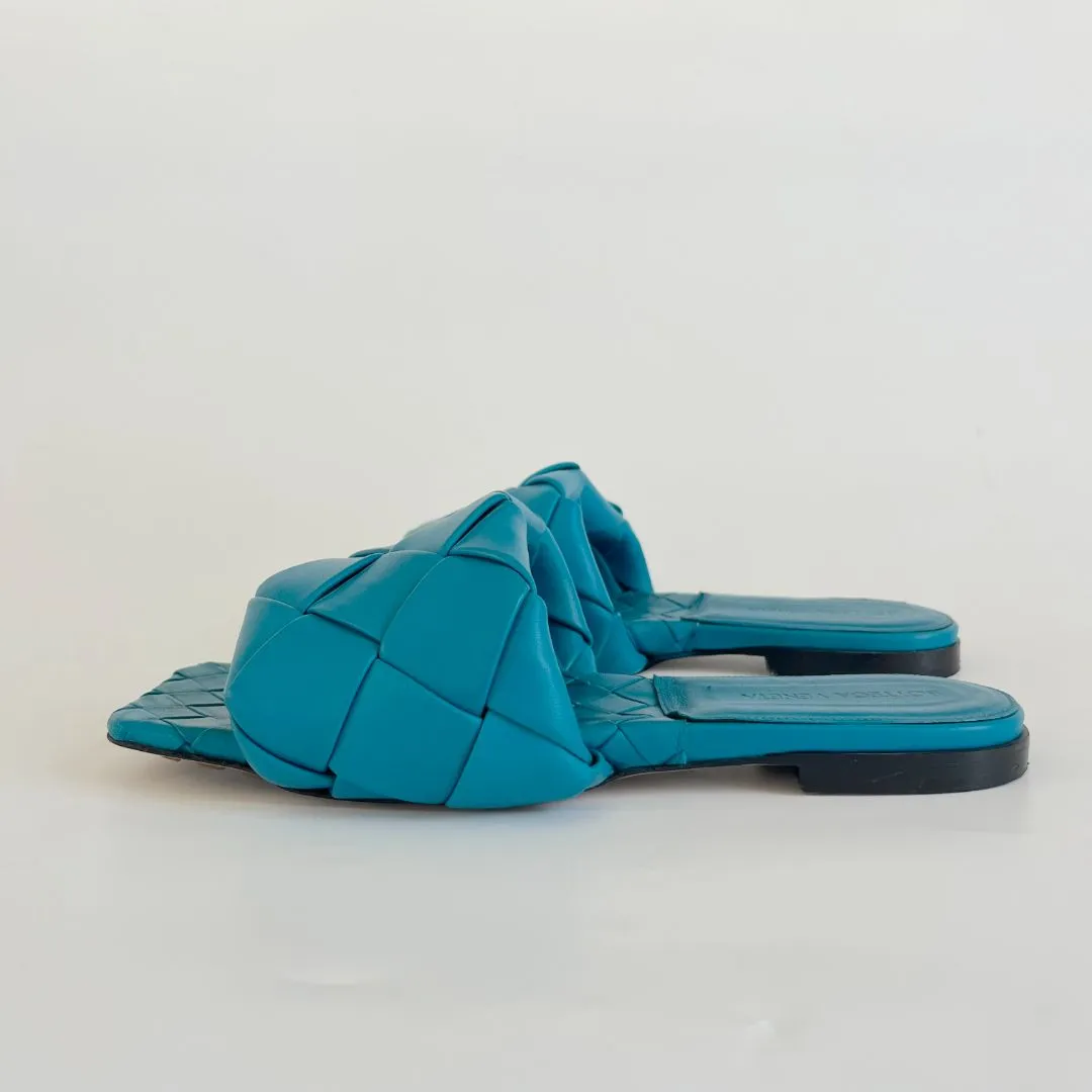 Bottega Veneta Lido flat quilted square sandals, 38