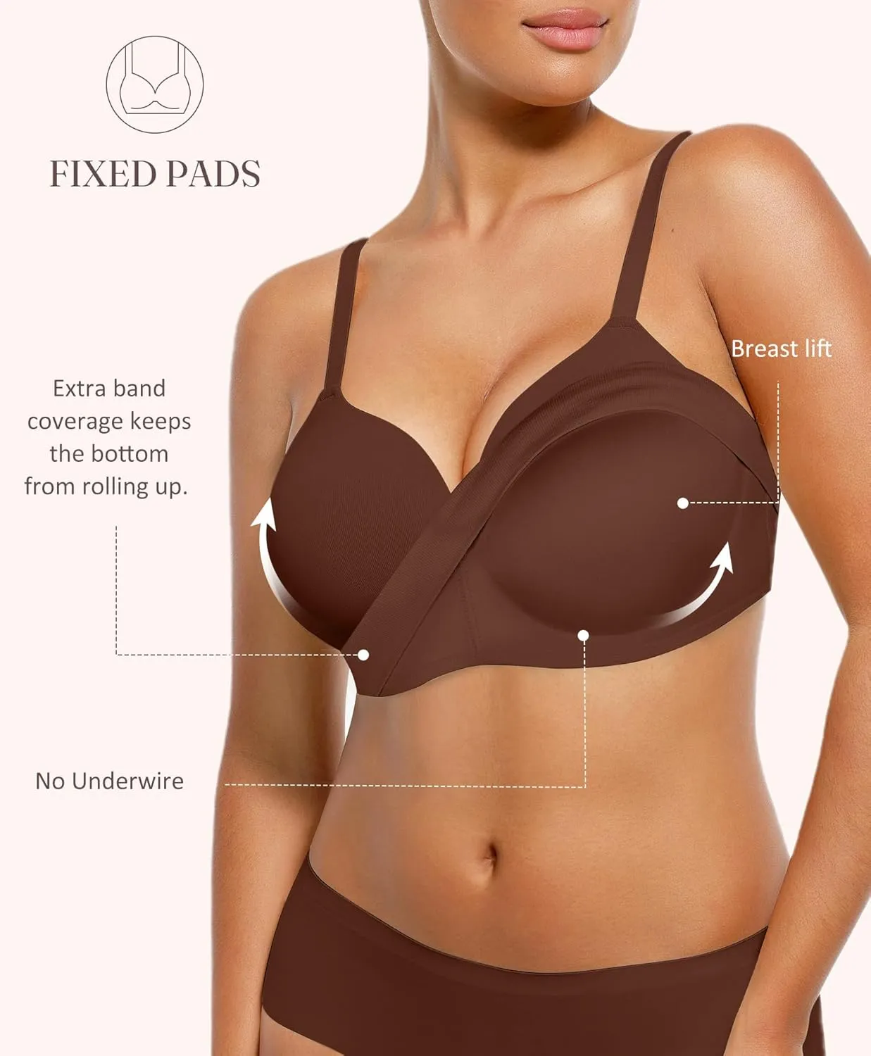 FeelinGirl Wireless Supportive Bra for Women, Seamless Comfort Bralettes No Underwire Full Coverage Everyday Bras