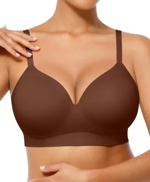 FeelinGirl Wireless Supportive Bra for Women, Seamless Comfort Bralettes No Underwire Full Coverage Everyday Bras