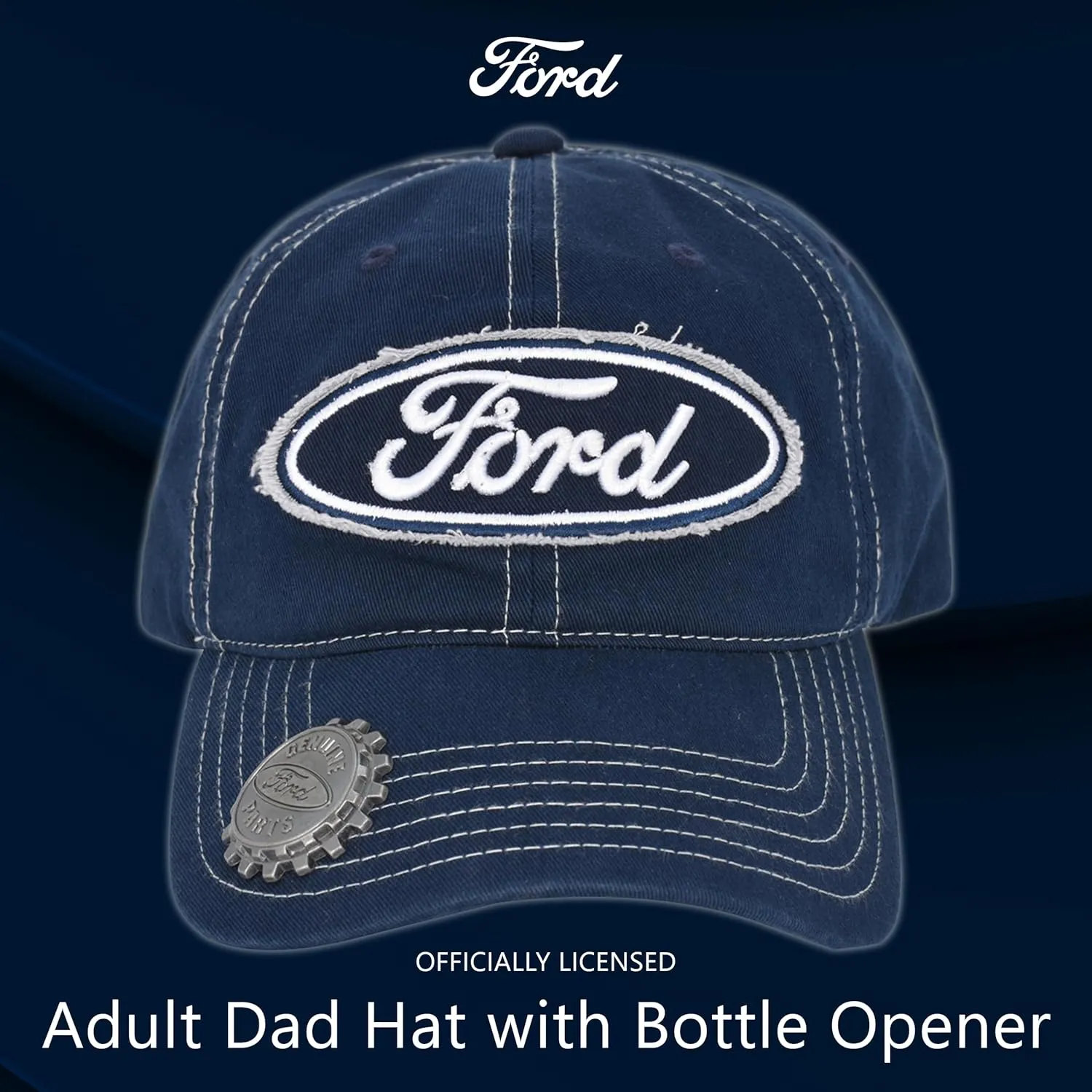 Ford Truck Hat, Logo Mesh Adjustable Baseball Cap with Curved Brim