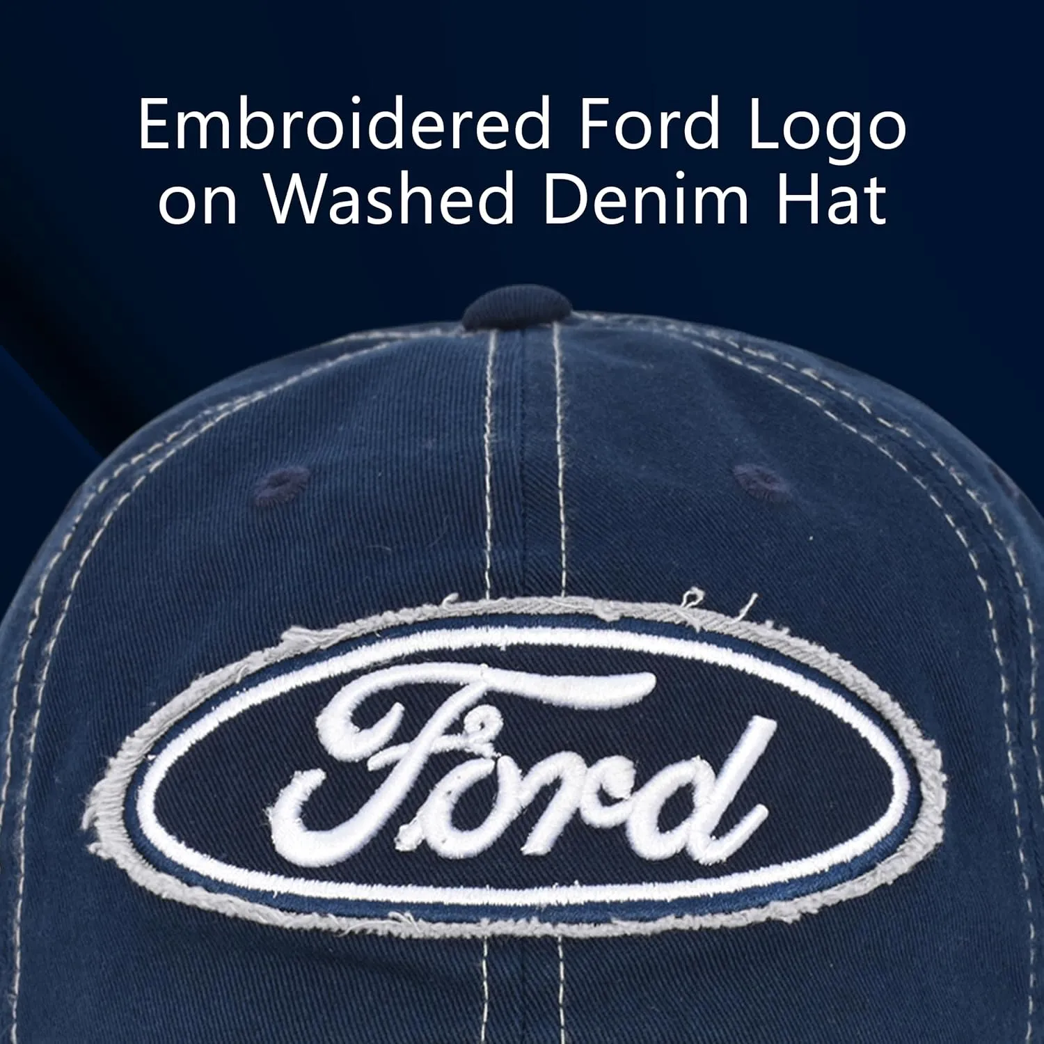 Ford Truck Hat, Logo Mesh Adjustable Baseball Cap with Curved Brim