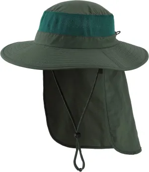Home Prefer Outdoor UPF50  Mesh Sun Hat Wide Brim Fishing Hat with Neck Flap Sun Hat for Men Women