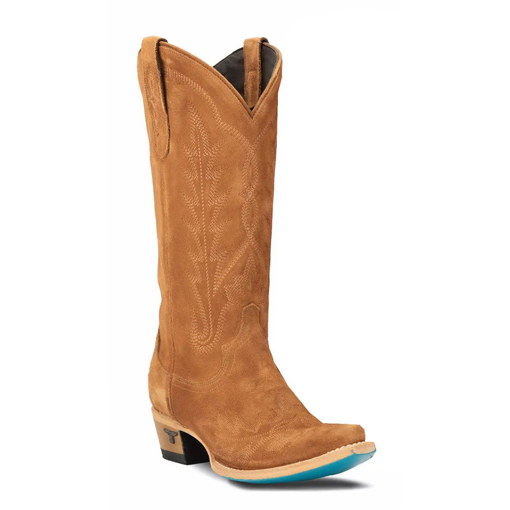 Lexington Suede Embroidered Snip Toe Cowboy Boots