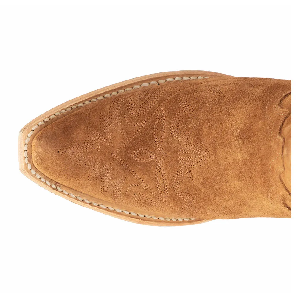 Lexington Suede Embroidered Snip Toe Cowboy Boots