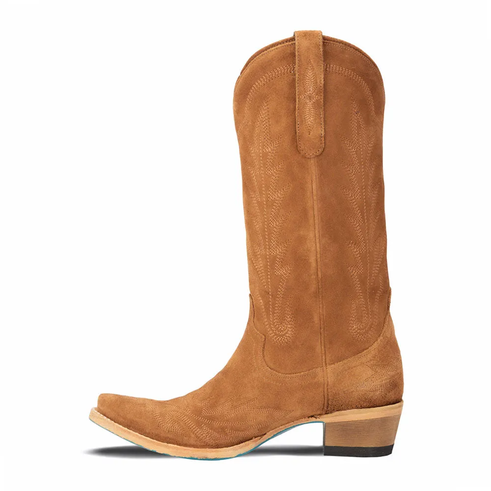 Lexington Suede Embroidered Snip Toe Cowboy Boots