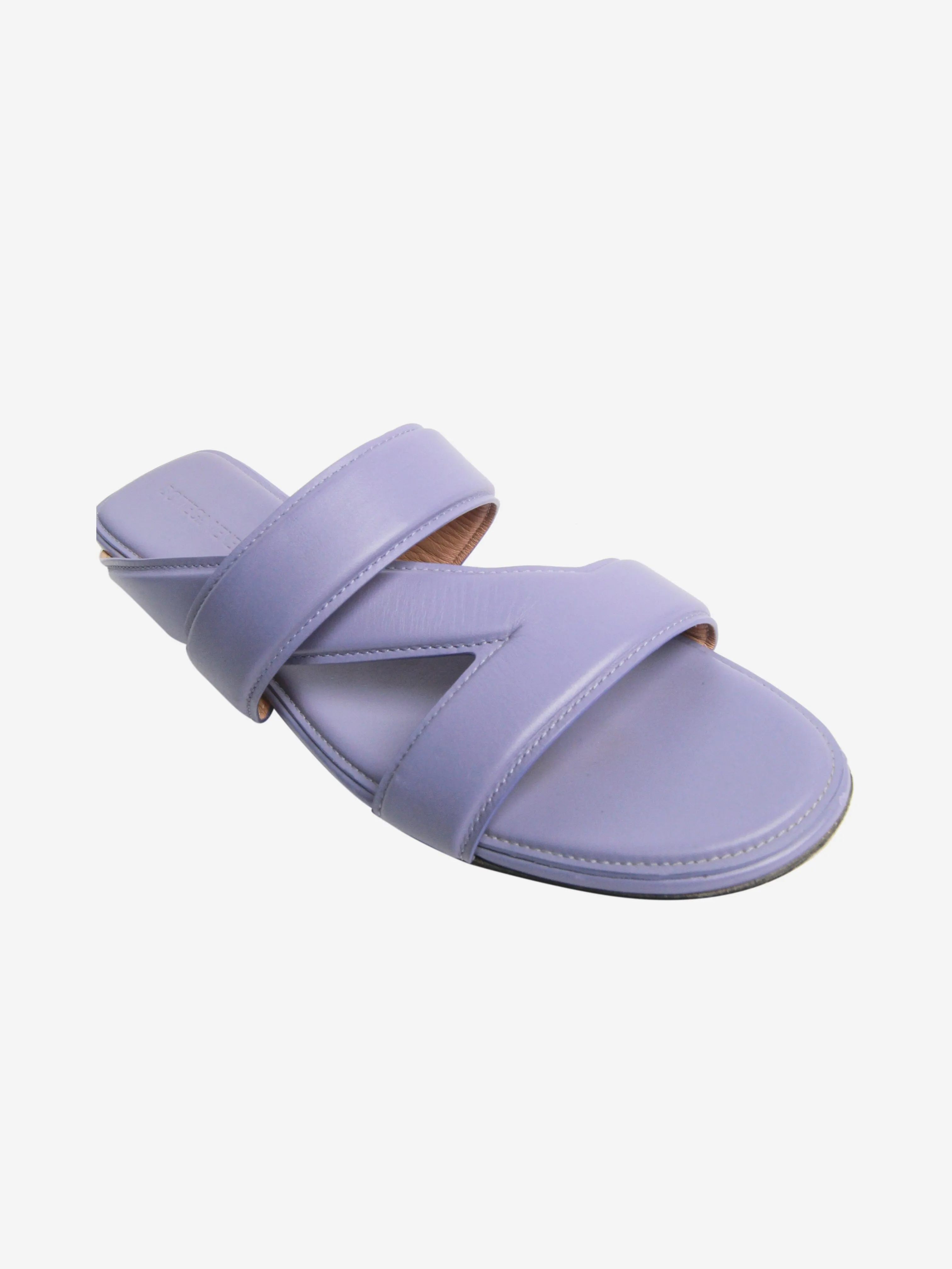 Lilac leather flat sandals - size EU 40