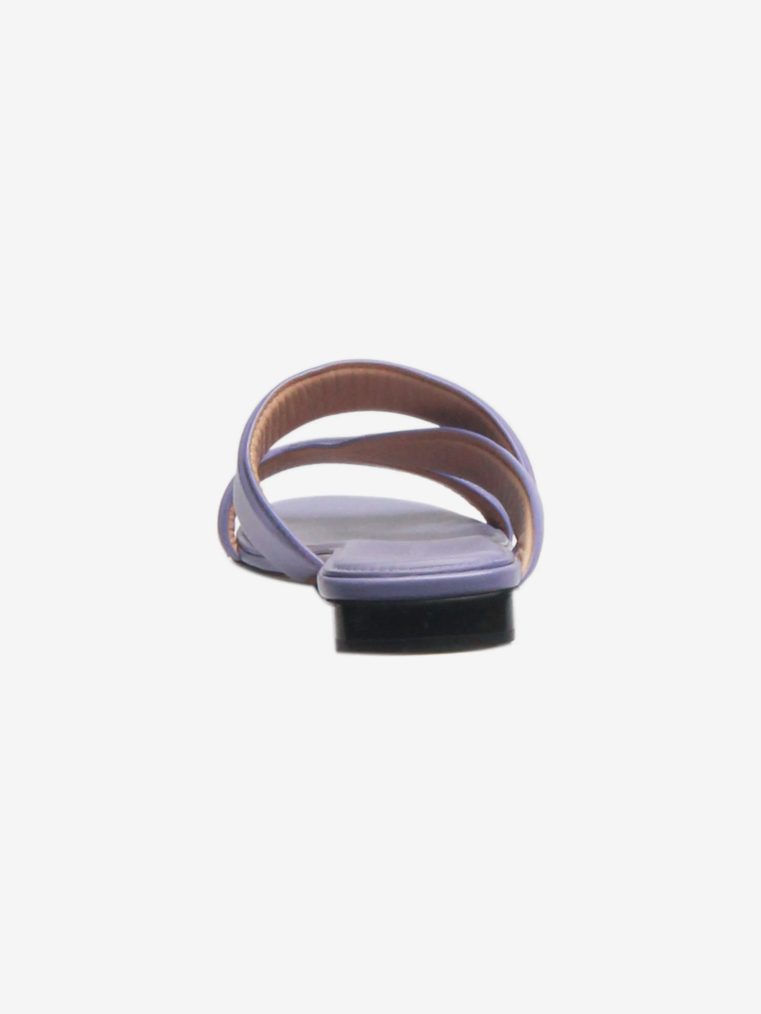 Lilac leather flat sandals - size EU 40