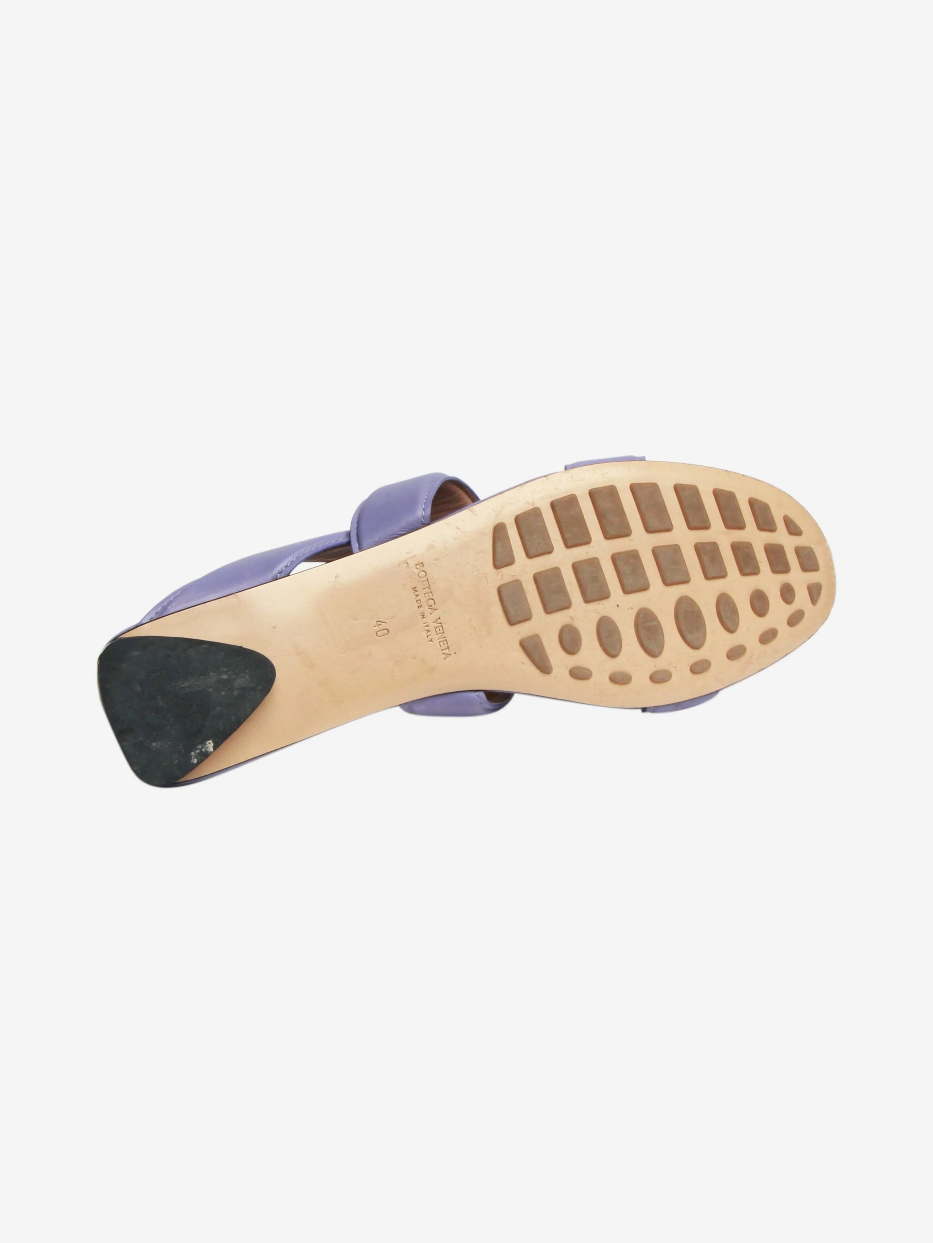 Lilac leather flat sandals - size EU 40
