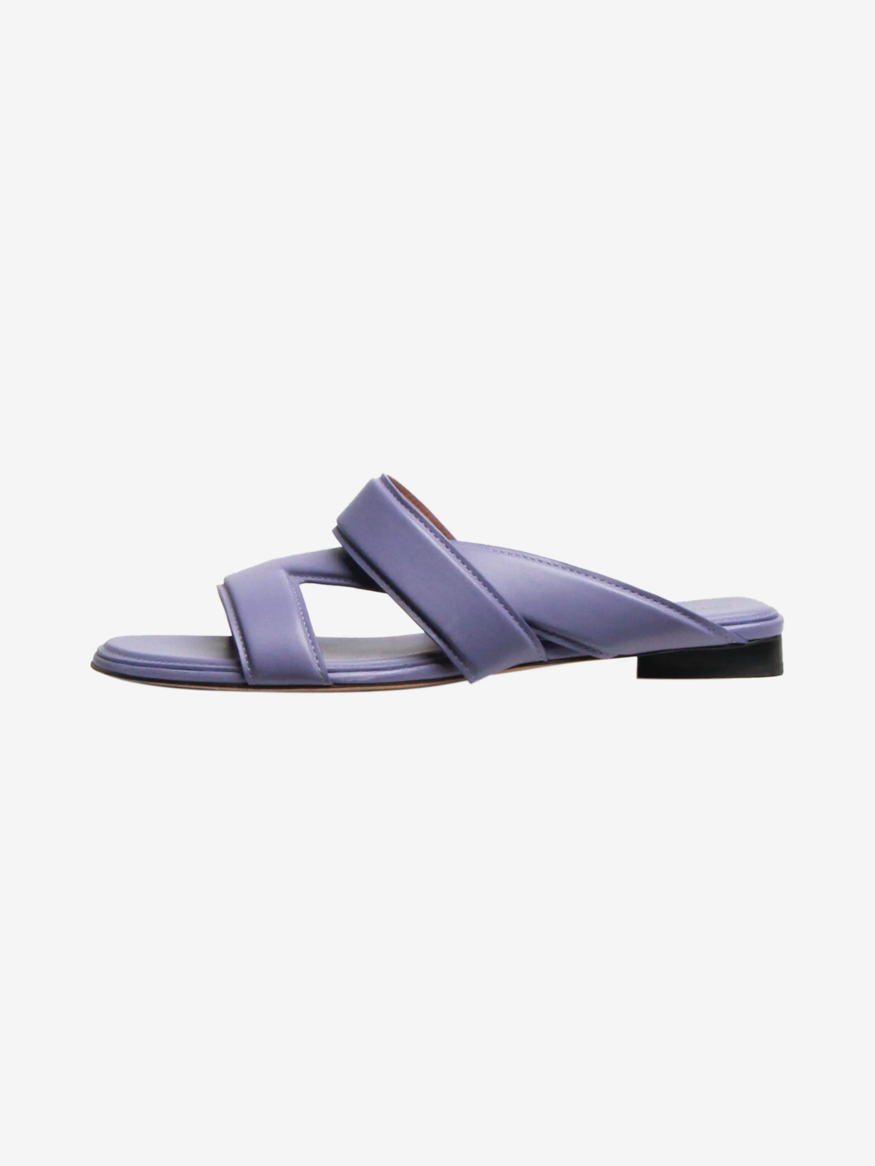Lilac leather flat sandals - size EU 40