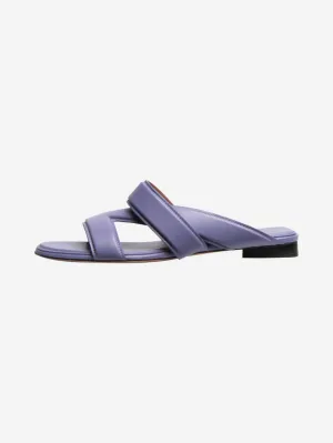 Lilac leather flat sandals - size EU 40