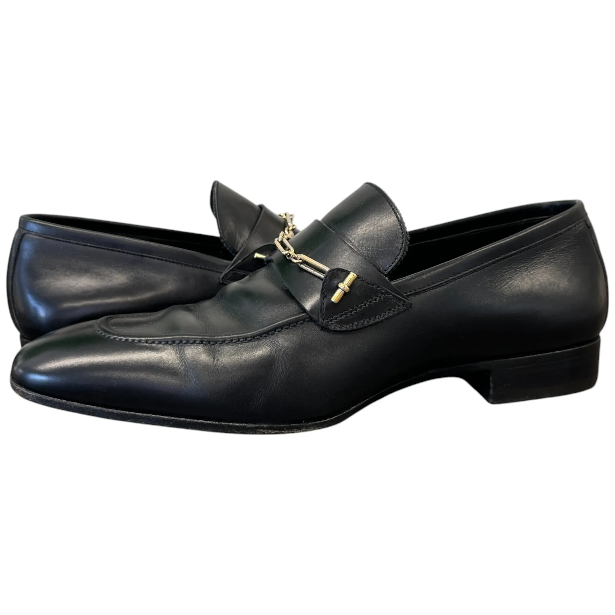 Men's Chain Detail Loafers Black Size EU 42.5 / UK 8.5