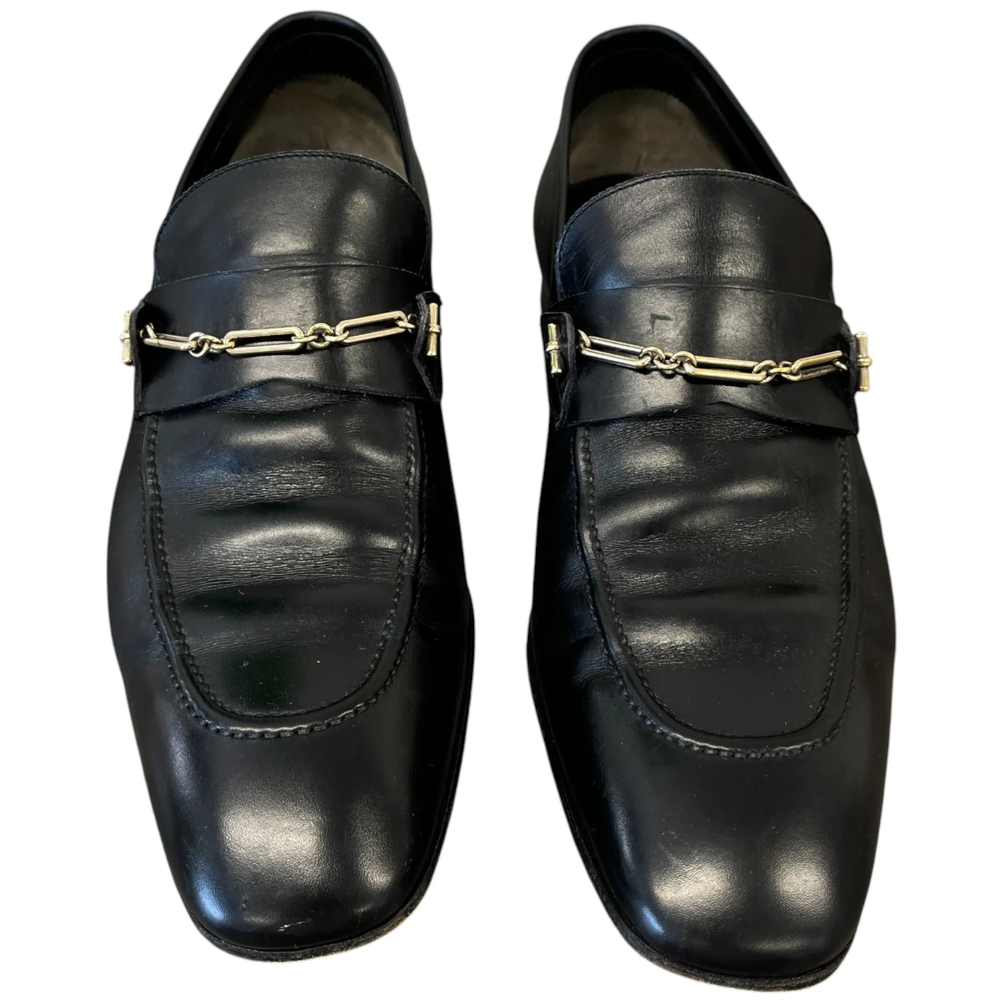 Men's Chain Detail Loafers Black Size EU 42.5 / UK 8.5