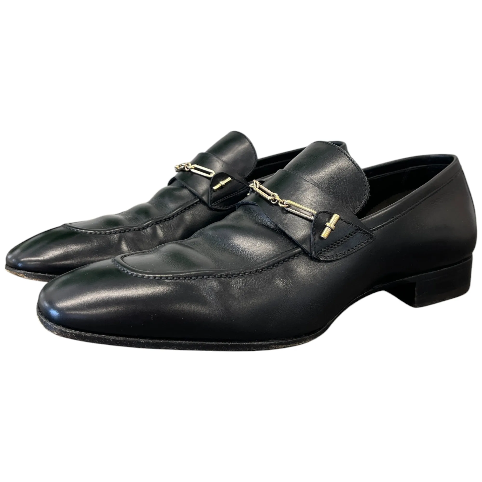 Men's Chain Detail Loafers Black Size EU 42.5 / UK 8.5