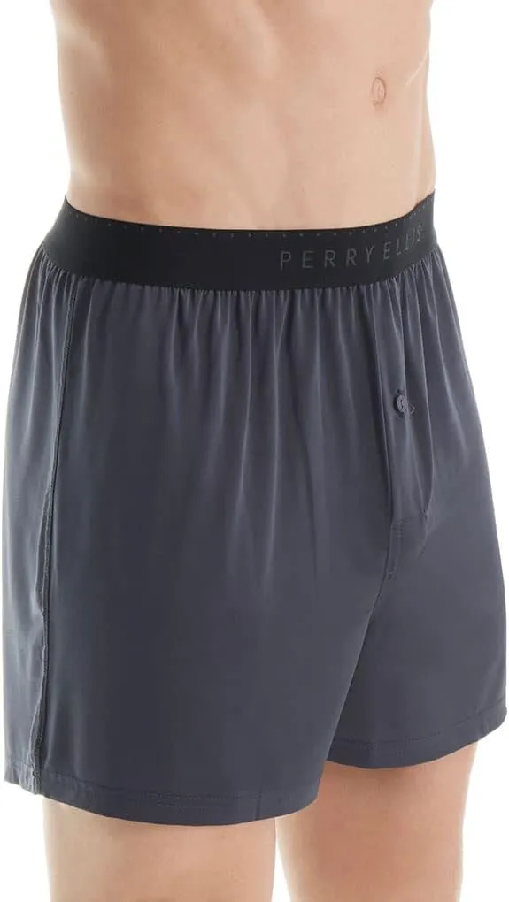 Perry Ellis Men's Luxe Solid Boxer Shorts