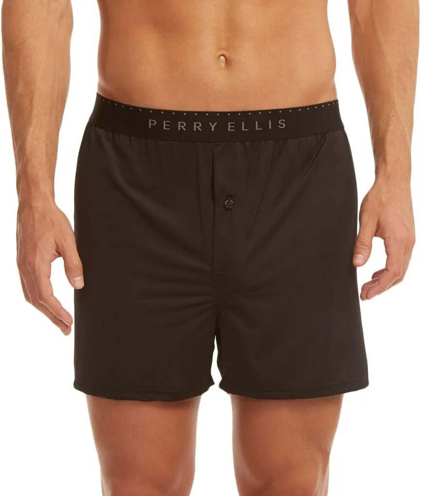 Perry Ellis Men's Luxe Solid Boxer Shorts