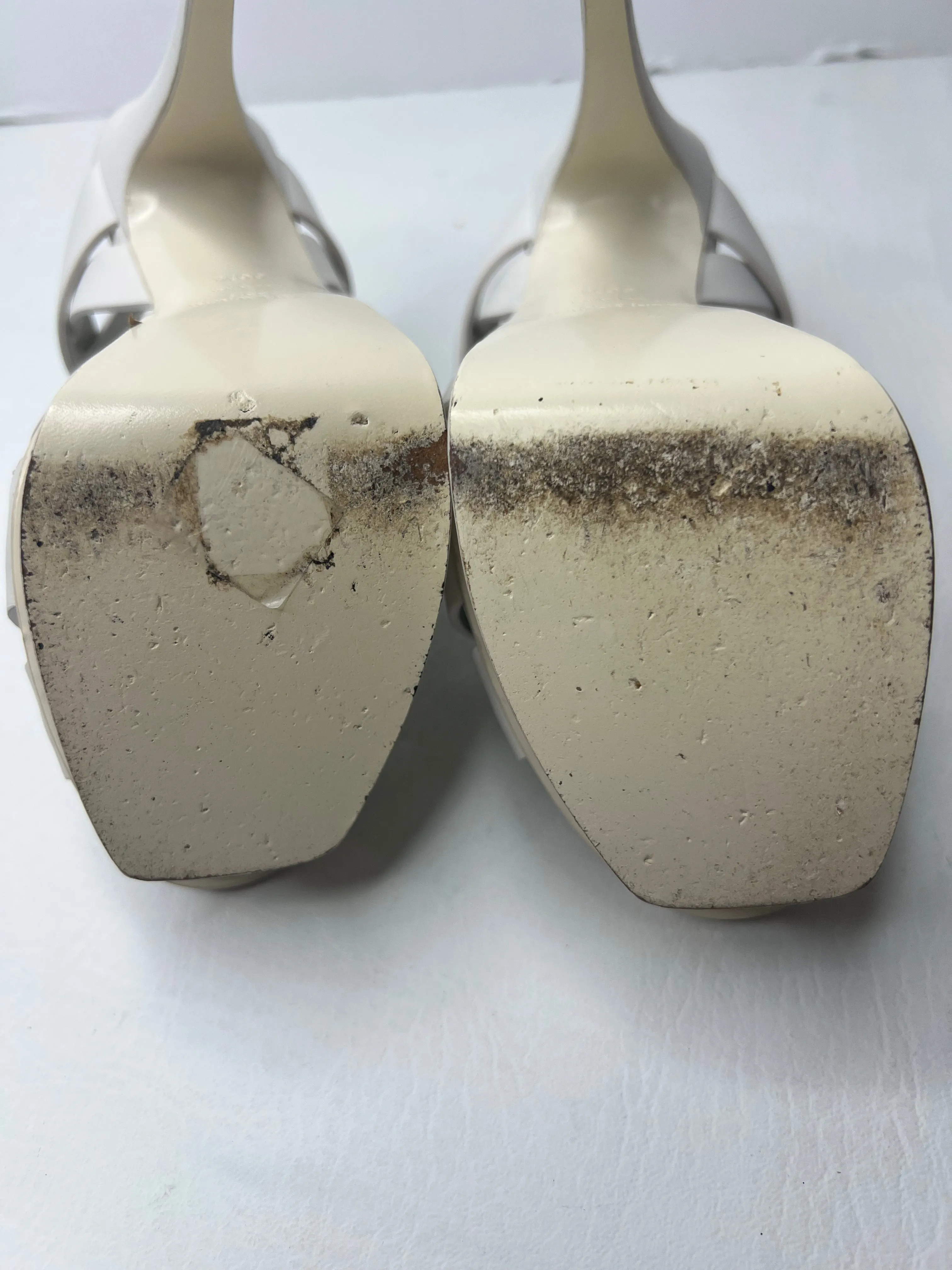 Saint Laurent Ysl Tribute Platform Sandal white sandal heels size 36.5 / 6.5