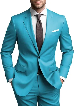 SHUZHXLZANGY Mens Suits Regular Fit 2 Piece Suit for Men Wedding Prom Business Formal Suit