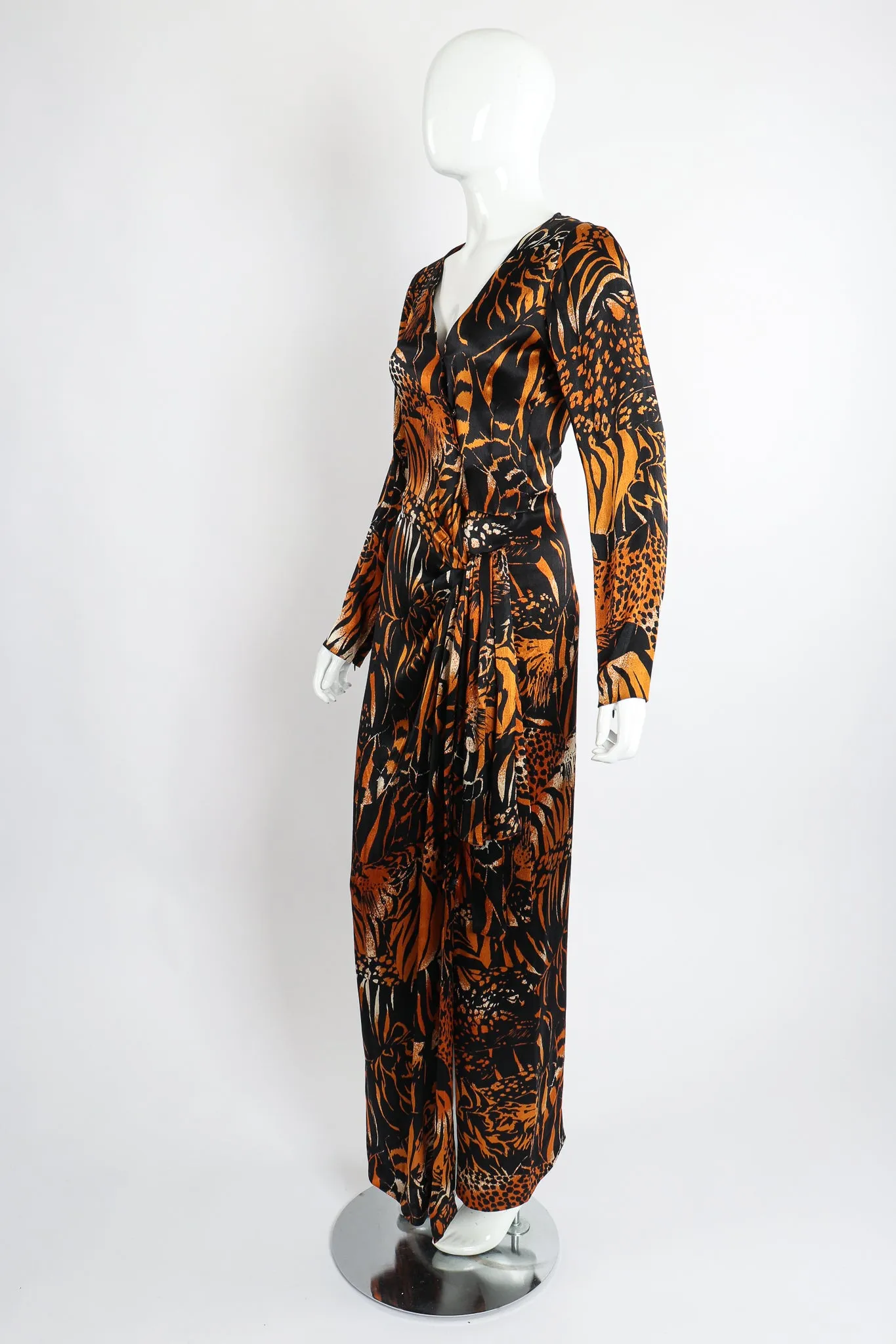 Silk Tiger Wrap Dress