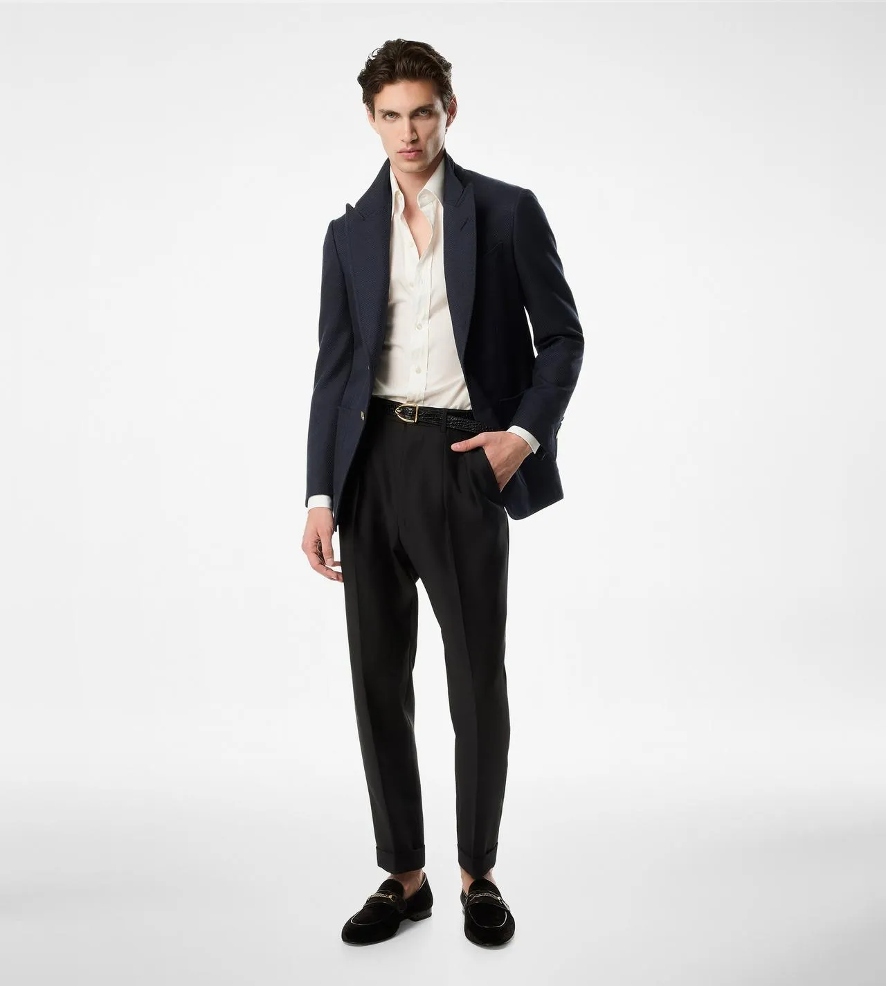Textured Velvet Liam Chain Loafer