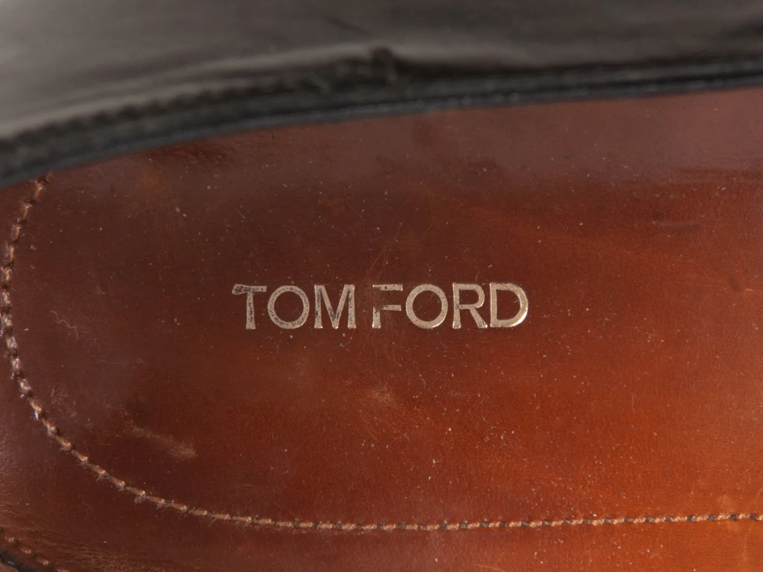 Tom Ford Black and White Leather Penny Loafers