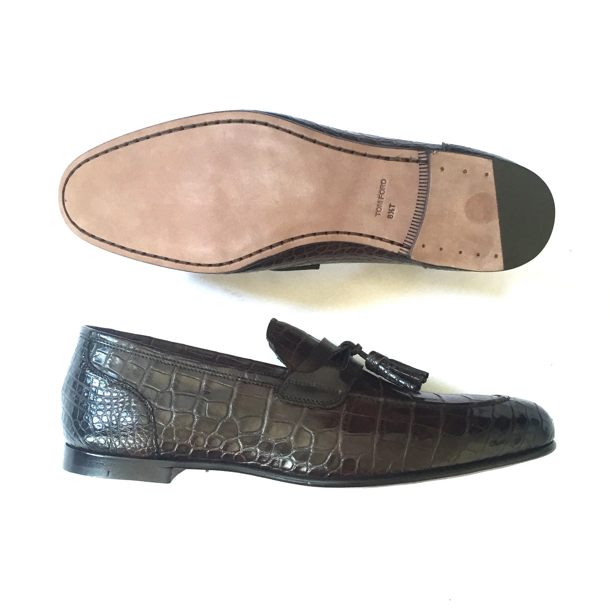 Tom Ford - Brown Genuine Crocodile Loafers