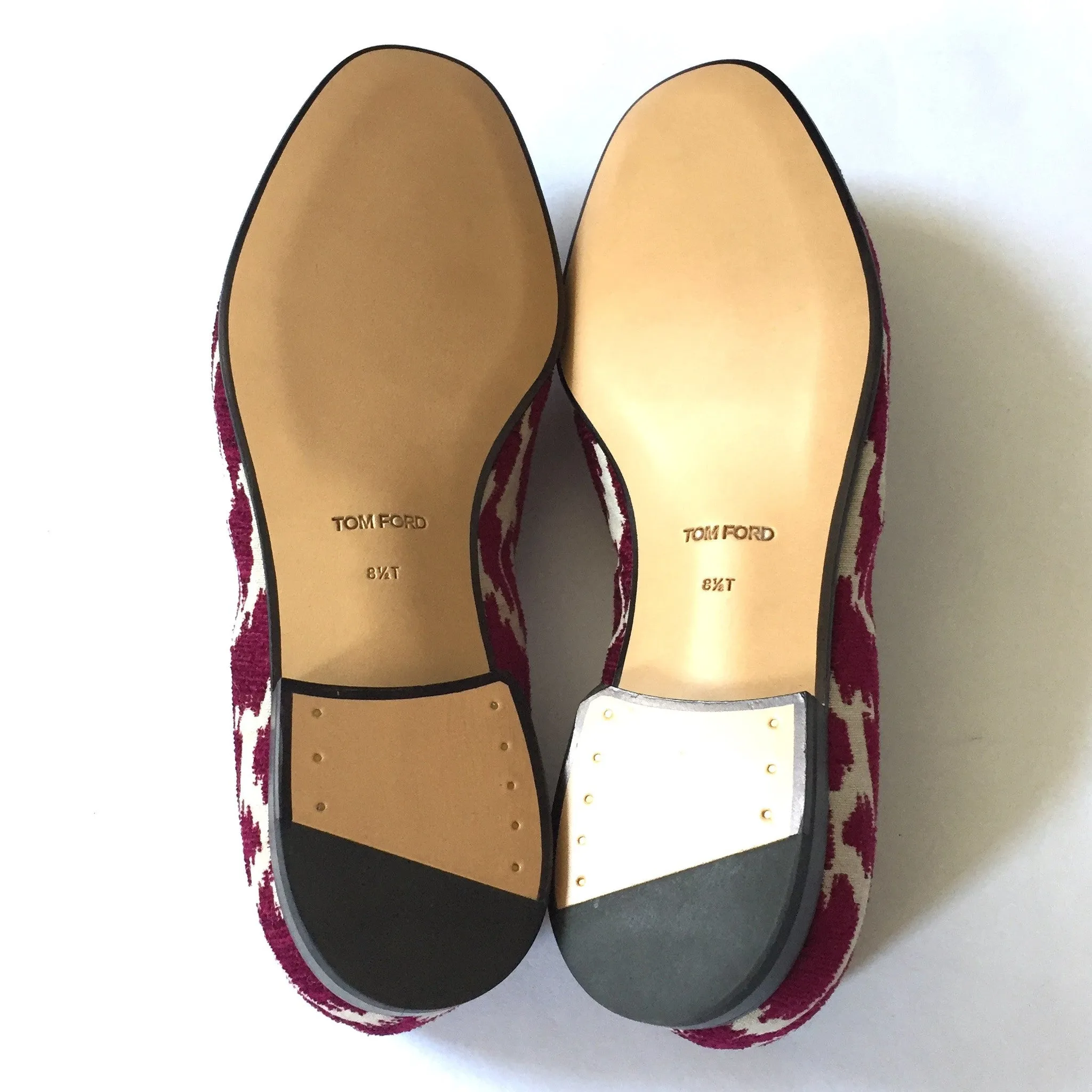 Tom Ford - Magenta Jacquard Croc Tassel Loafers