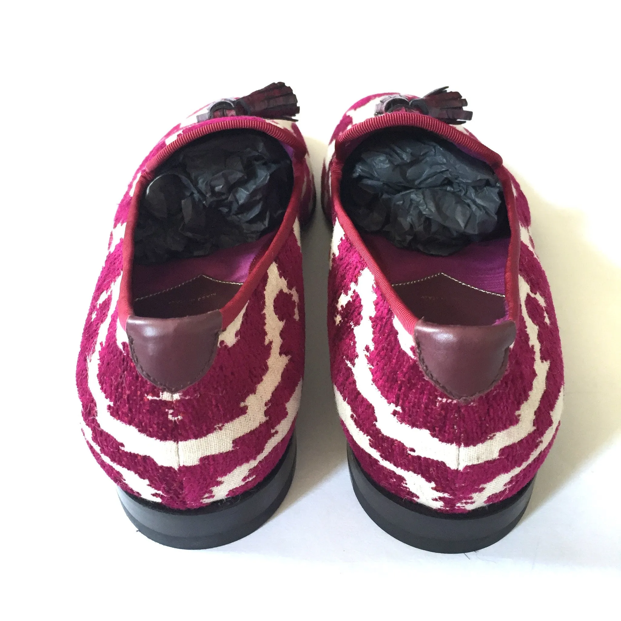 Tom Ford - Magenta Jacquard Croc Tassel Loafers