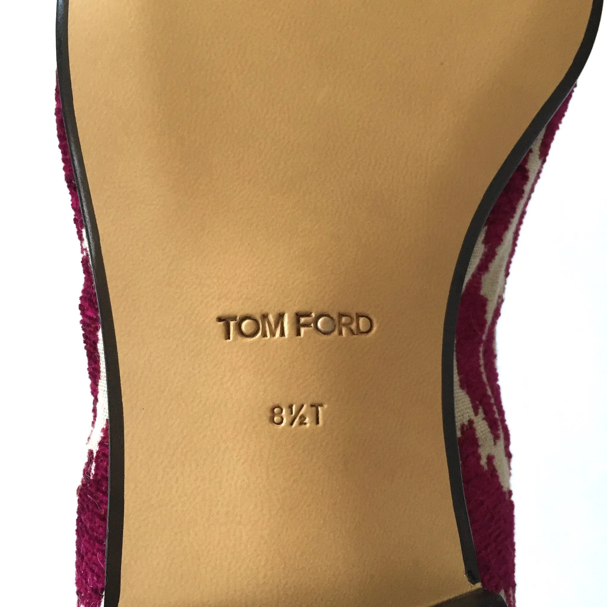 Tom Ford - Magenta Jacquard Croc Tassel Loafers