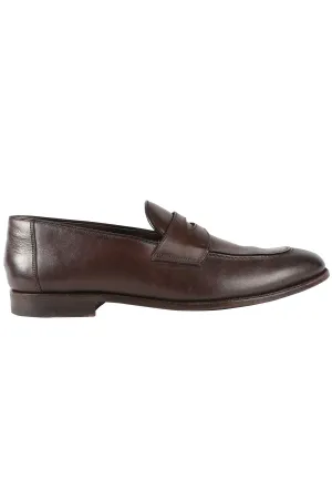 TOM FORD MEN'S BROWN LEATHER LOAFERS EU 44 UK 10 US 11