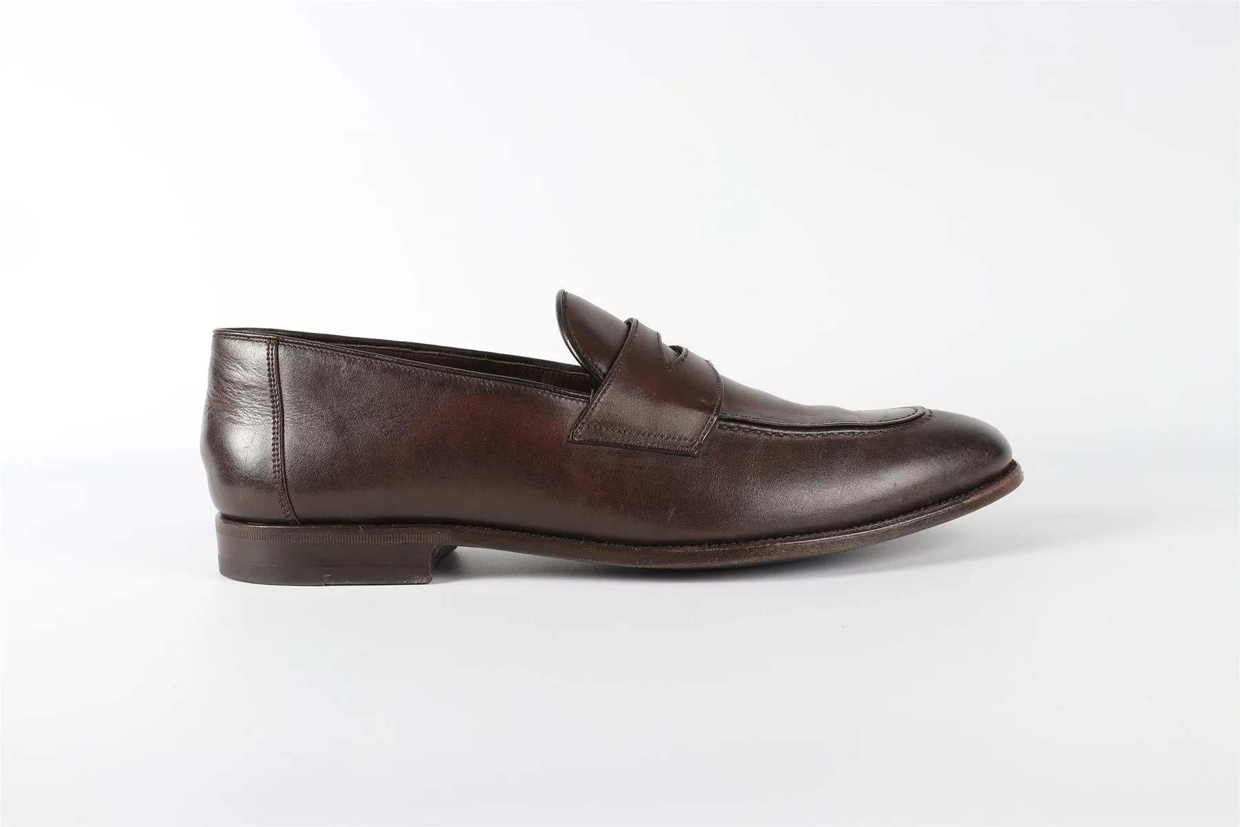 TOM FORD MEN'S BROWN LEATHER LOAFERS EU 44 UK 10 US 11