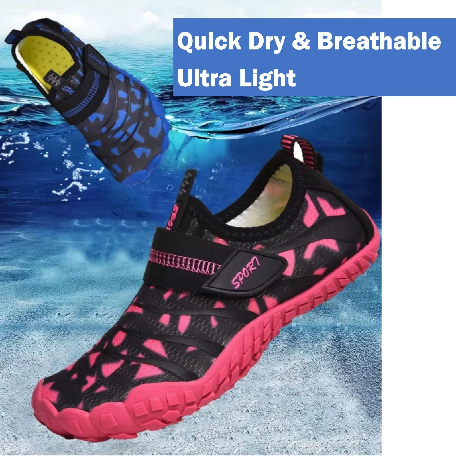 Water Shoes for Kids (Pattern Printed) - Barefoot Non-slip Aqua Sports Quick Dry Shoes