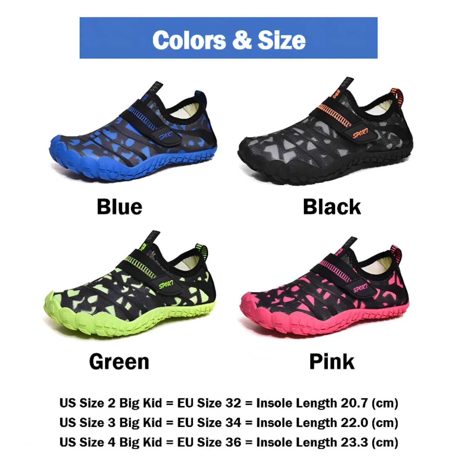 Water Shoes for Kids (Pattern Printed) - Barefoot Non-slip Aqua Sports Quick Dry Shoes